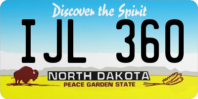 ND license plate IJL360
