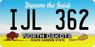 ND license plate IJL362