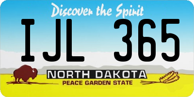 ND license plate IJL365