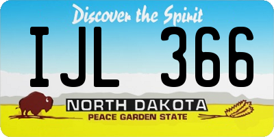 ND license plate IJL366