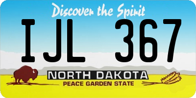 ND license plate IJL367