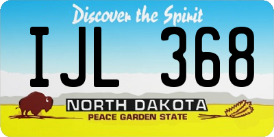 ND license plate IJL368