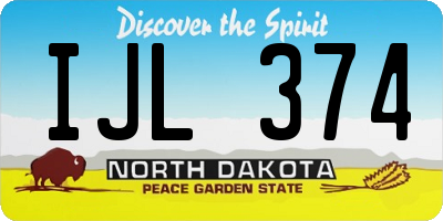 ND license plate IJL374
