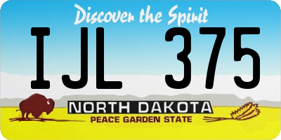 ND license plate IJL375