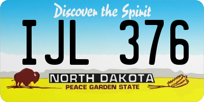 ND license plate IJL376