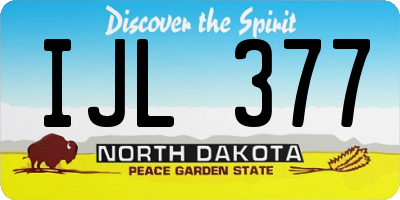 ND license plate IJL377