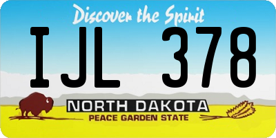 ND license plate IJL378