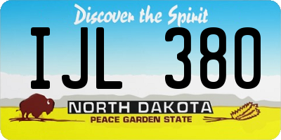 ND license plate IJL380