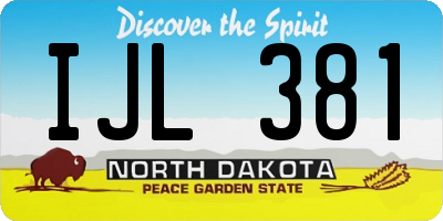ND license plate IJL381