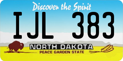 ND license plate IJL383