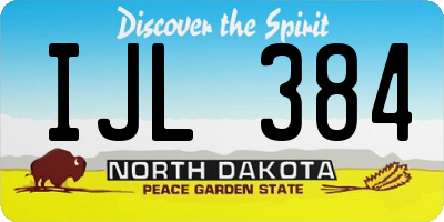 ND license plate IJL384