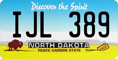 ND license plate IJL389