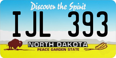 ND license plate IJL393