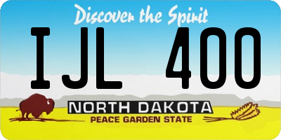 ND license plate IJL400