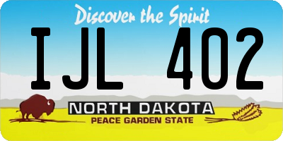 ND license plate IJL402