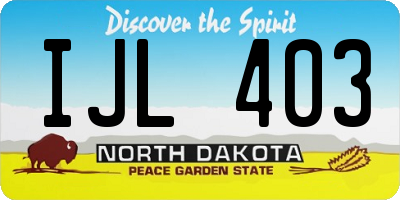 ND license plate IJL403