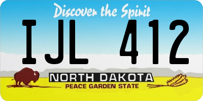 ND license plate IJL412