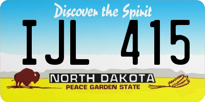 ND license plate IJL415
