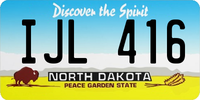 ND license plate IJL416