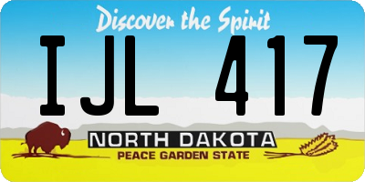 ND license plate IJL417