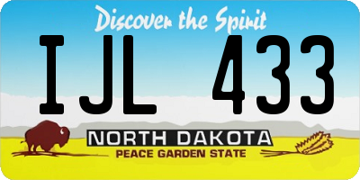 ND license plate IJL433