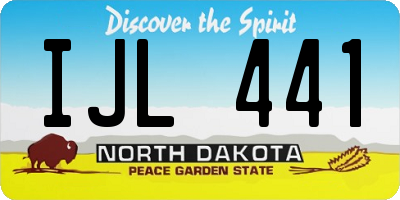 ND license plate IJL441