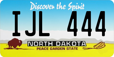 ND license plate IJL444