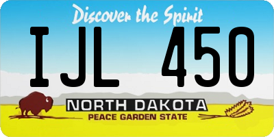 ND license plate IJL450