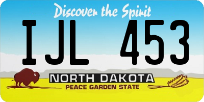 ND license plate IJL453