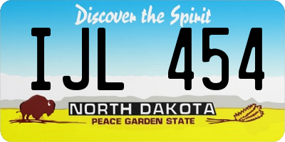 ND license plate IJL454