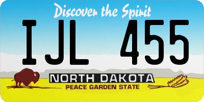 ND license plate IJL455