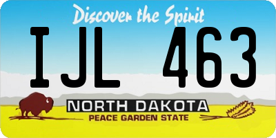 ND license plate IJL463