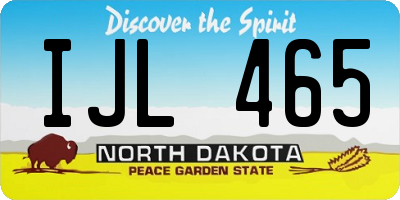 ND license plate IJL465