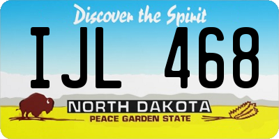 ND license plate IJL468