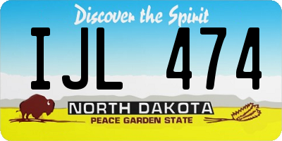 ND license plate IJL474