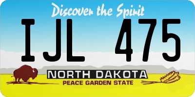 ND license plate IJL475