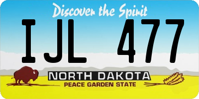 ND license plate IJL477