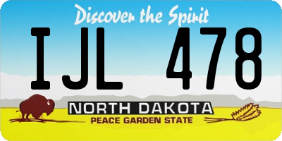 ND license plate IJL478