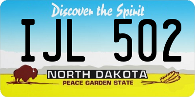 ND license plate IJL502
