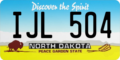 ND license plate IJL504