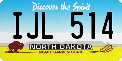 ND license plate IJL514