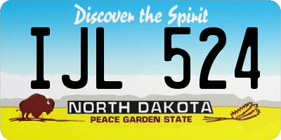 ND license plate IJL524