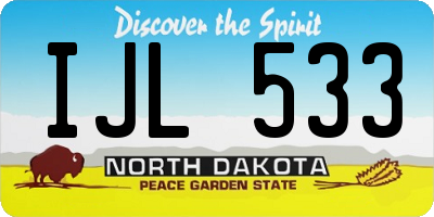 ND license plate IJL533
