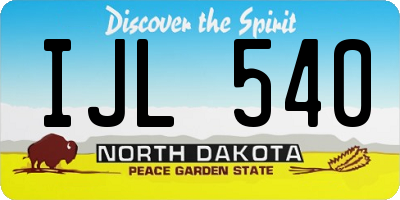 ND license plate IJL540