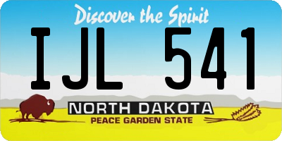 ND license plate IJL541