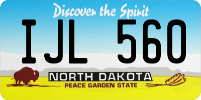 ND license plate IJL560
