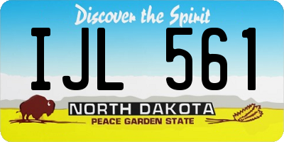 ND license plate IJL561