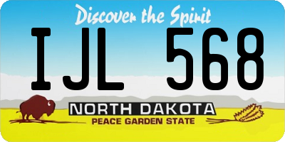 ND license plate IJL568