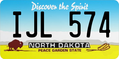 ND license plate IJL574
