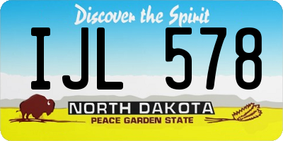 ND license plate IJL578